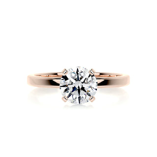 1.0ct Round Cut Solitaire Moissanite Diamond Engagement Ring