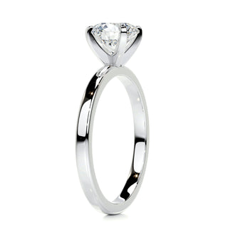 1.0ct Round Cut Solitaire Moissanite Diamond Engagement Ring