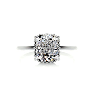 3.0ct Cushion Cut Hidden Halo Moissanite Diamond Engagement Ring