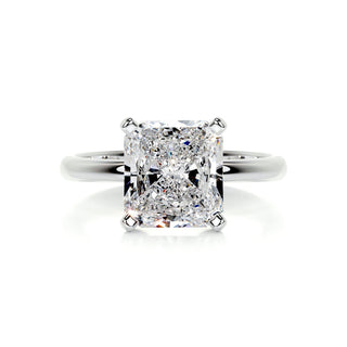 3.0ct Radiant Cut Solitaire Moissanite Diamond Engagement Ring