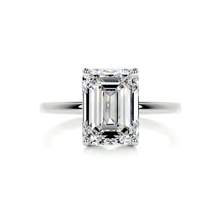 3.0ct Emerald Cut Solitaire Moissanite Diamond Engagement Ring