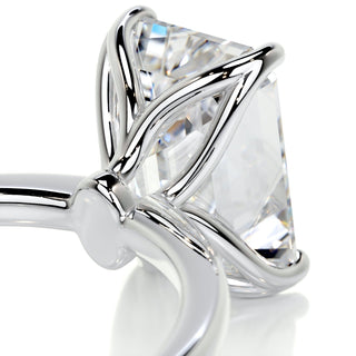 3.0ct Emerald Cut Solitaire Moissanite Diamond Engagement Ring