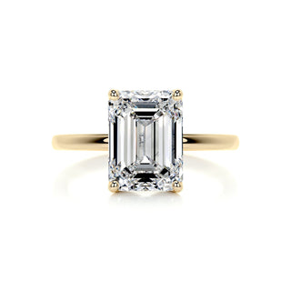 3.0ct Emerald Cut Solitaire Moissanite Diamond Engagement Ring