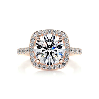 2.0ct Cushion Cut Halo Moissanite Diamond Engagement Ring