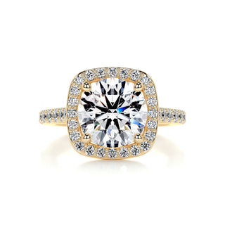 2.0ct Cushion Cut Halo Moissanite Diamond Engagement Ring