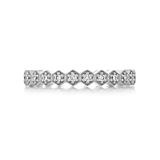 Hexagonal Style Full Eternity Pave Setting Wedding Band