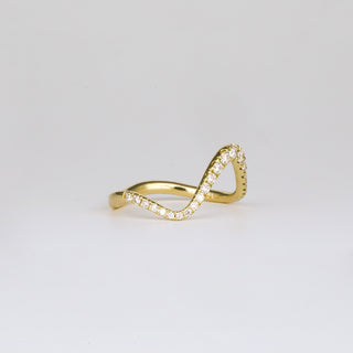 1.50ct Pear Cut Curved Unique Moissanite Engagement Ring With Matching Band