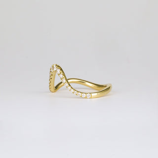 1.0ct Marquise East West Diamond Moissanite Bezel Curved Unique Bridal Ring Set