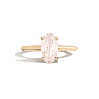 Light Pink Oval Solitaire Engagement Ring