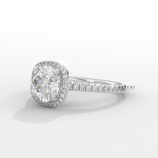 Luxury Engagement Ring, Pavé Diamond Ring, Round Diamond Ring