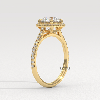 Round Diamond Ring, Pavé Diamond Ring, Diamond Halo Jewelry