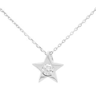 Round Cut Diamond Moissanite Star Pendant Necklace