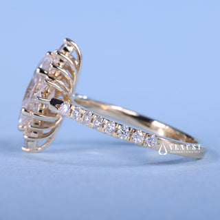 1.0CT Marquise Moissanite Diamond Halo Cluster Vintage Style Engagement Ring