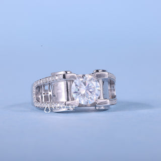 1.0CT Round Cut Cluster Moissanite Diamond Men's Wedding Rings