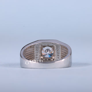 0.75CT Round Cut Halo Cluster Diamond Men's Engagement Ring