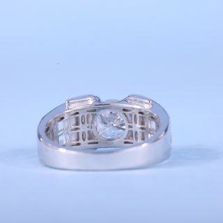 1.0CT Round Cut Cluster Moissanite Diamond Men's Wedding Rings