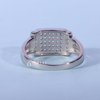 0.70CT Round Cut Halo Cluster Diamond Men's Engagement Rings