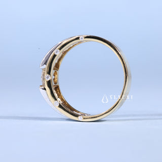 1.0CT Round Cut Two Tone Solitaire Men's Wedding Rings