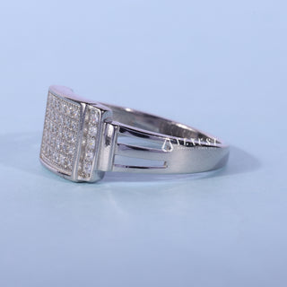 0.70CT Round Cut Halo Cluster Diamond Men's Engagement Rings