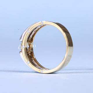 1.0CT Round Cut Two Tone Solitaire Men's Wedding Rings