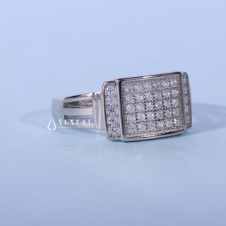0.70CT Round Cut Halo Cluster Diamond Men's Engagement Rings