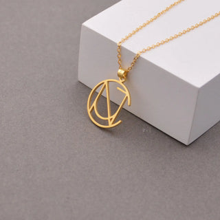 Gold Geometric Circle Necklace by Venust Diamonds - fine jewelry gift idea