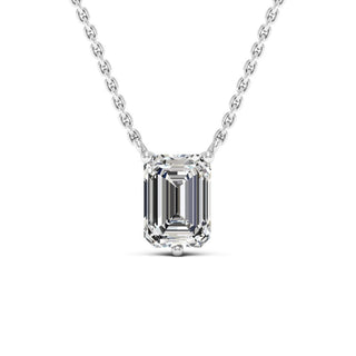 Emerald Cut Diamond Colleen Moissanite Necklace