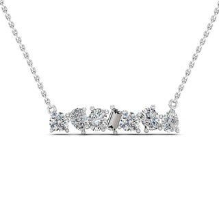 Round & Emerald Cut Diamond Moissanite Leia Necklace