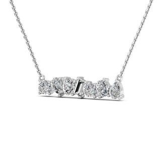 Round & Emerald Cut Diamond Moissanite Leia Necklace