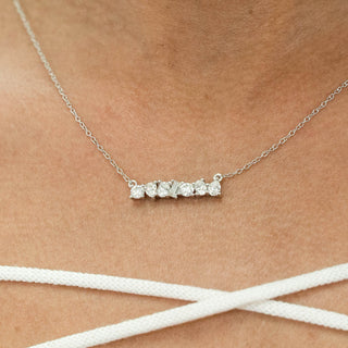 Round & Emerald Cut Diamond Moissanite Leia Necklace