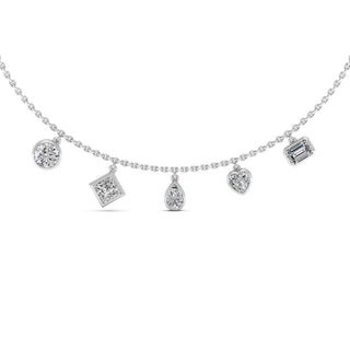 Five Stone Diamond Moissanite Necklace For Women
