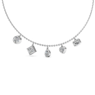 Five Stone Diamond Moissanite Necklace For Women