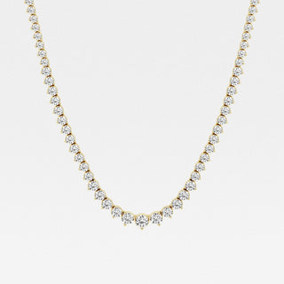 Round Cut Moissanite Riviera Diamond Tennis Necklace In White Gold