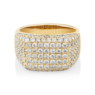 Round Cut Moissanite Wedding Men's Band In Yellow Gold