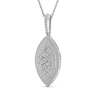 1.15CT Round Cut Diamond Moissanite Leaf Necklace In White Gold