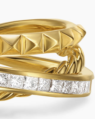 0.48 TCW Round Cross Over Trio 3 Row Moissanite Diamond Wedding Band