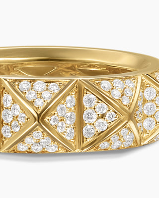 0.44 TCW Round Cut Pyramid Shape Moissanite Diamond Wedding Band