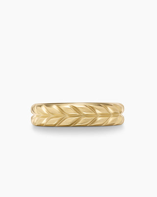 Nature Inspired Leaf Shape Gold Metal Plain Wedding Band For Men & Women