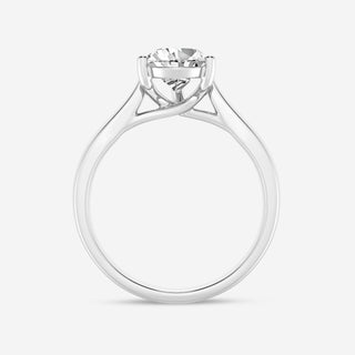 1.0CT Pear Cut Moissanite Trellis Solitaire Diamond Engagement Ring