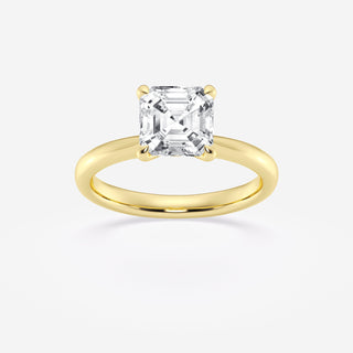 1.0CT Asscher Cut Moissanite Diamond Petite Solitaire Engagement Ring