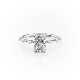 2.0 CT Radiant Solitaire Dainty Style Moissanite Engagement Ring