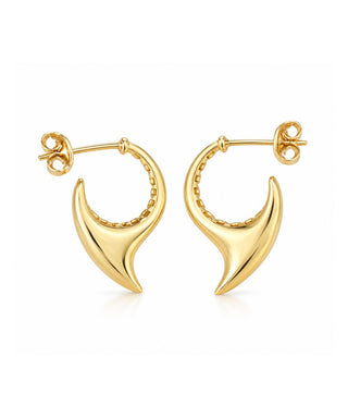 Gold Curved Horn Half Hoop Earrings by Venust Diamonds - fine jewelry gift idea