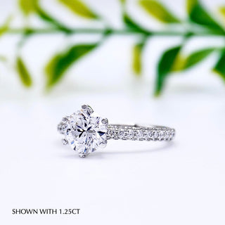 1.25 CT Round Diamond Pave Engagement Ring For Women