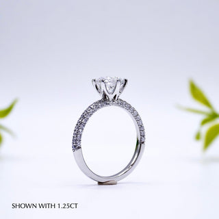 1.25 CT Round Diamond Pave Engagement Ring For Women