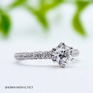 1.25 CT Round Diamond Pave Engagement Ring For Women