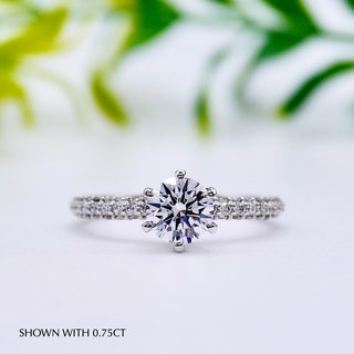 1.25 CT Round Diamond Pave Engagement Ring For Women