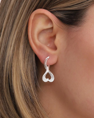 Open Heart Pave Earrings - Valentine's Day lab grown moissanite jewelry