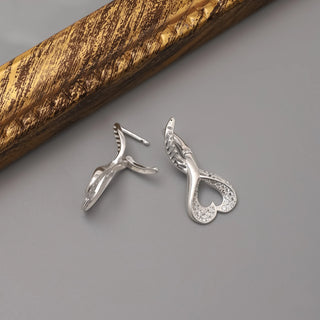 Open Heart Pave Earrings in 10K/14K/18K gold, platinum - Mother's Day gift for her