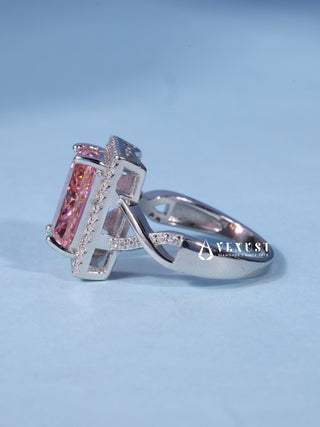 2.50CT Ice Crush Radiant Cut American Diamond Halo Split Shank Engagement Ring