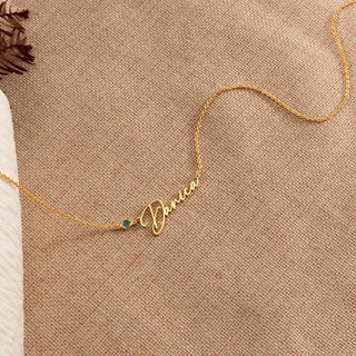Personalized Script Name Necklace in 10K/14K/18K gold - Birthday gift for her
